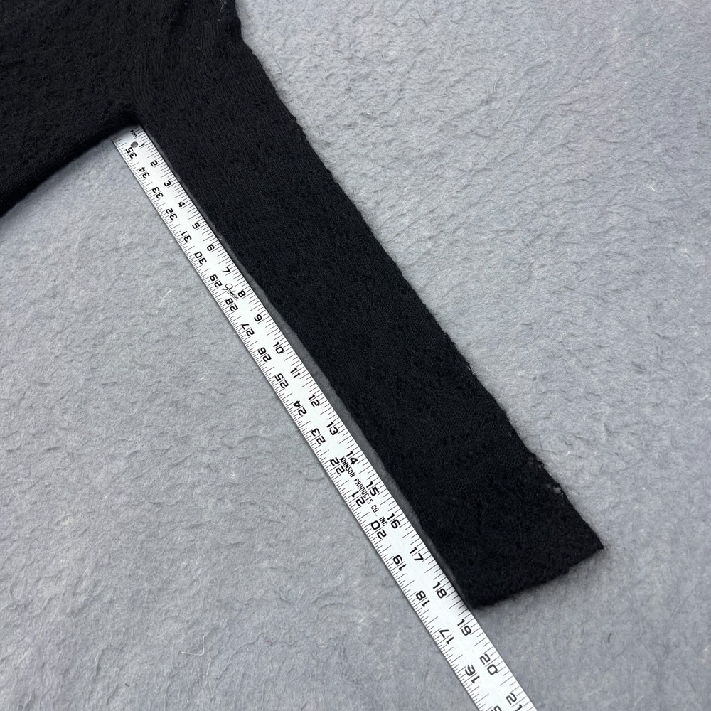 Ralph Lauren Cardigan Women's Large Black Mohair/Wool Knit Lightweight Button Up - Picture 6 of 10